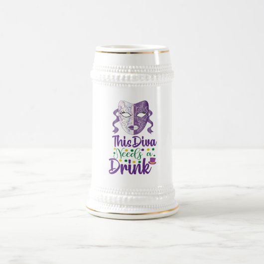 Deze diva heeft een Drink nodig, Mardi Gras Beer S Bierpul (Center)