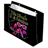 DEZE DIVA IS 21 EN FABULOUS ONTWERP LARGE CADEAUTASJE (Voorkant Gekanteld)