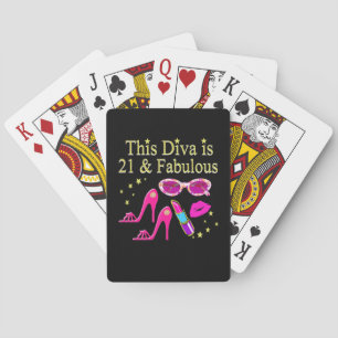 DEZE DIVA IS 21 EN FABULOUS ONTWERP SPEELKAARTEN