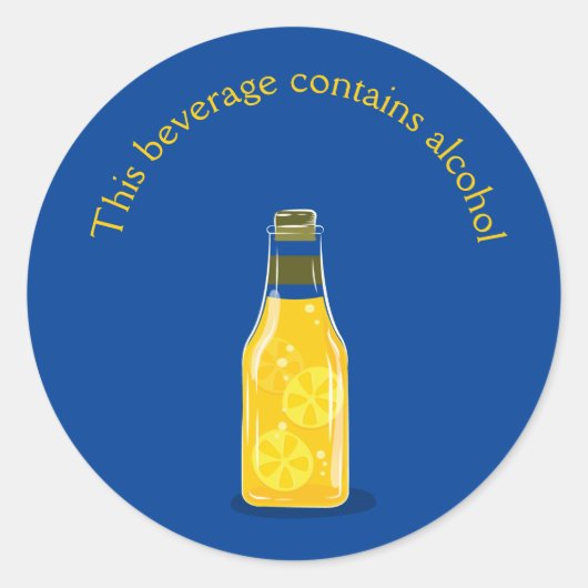 Deze drank bevat alcohol ronde sticker (Voorkant)
