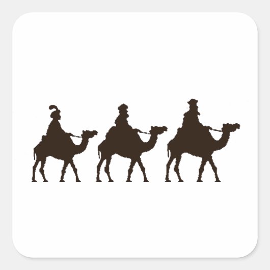 Deze drie koningen van Orient zijn kersttekeningen Vierkante Sticker (Voorkant)