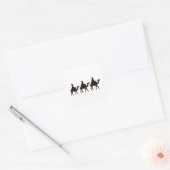 Deze drie koningen van Orient zijn kersttekeningen Vierkante Sticker (Envelop)