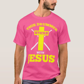 Deze drummer blijft bij Jesus Funny Drummer Drum T-shirt