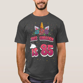 Deze eenhoorn is 85 vijfentachtig jaar oud meisje t-shirt