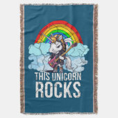 Deze eenhoorn rockt gitaar deken (Voorkant Verticaal)