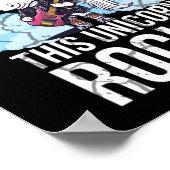 Deze eenhoorn rockt gitaar poster (Hoek)