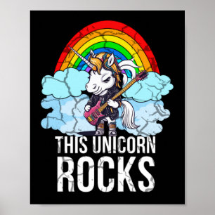 Deze eenhoorn rockt gitaar poster