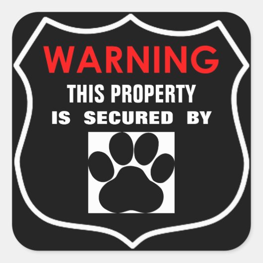 DEZE EIGENDOM IS BEWAAKT DOOR HONDEN STICKER (Voorkant)