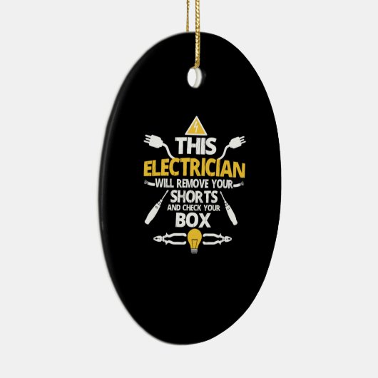 Deze elektricien zal uw korte broek verwijderen keramisch ornament (Rechts)