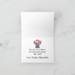 Deze ellefante kerstkaart feestdagen kaart