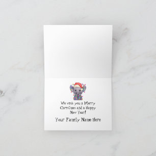 Deze ellefante kerstkaart feestdagen kaart