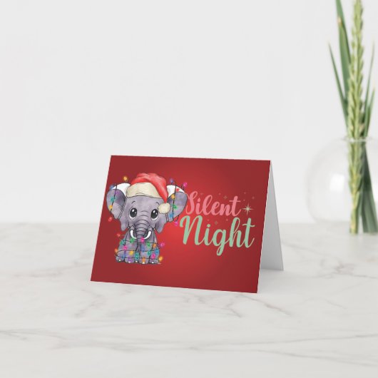 Deze ellefante kerstkaart, Silent night Card Feestdagen Kaart (Voorkant)