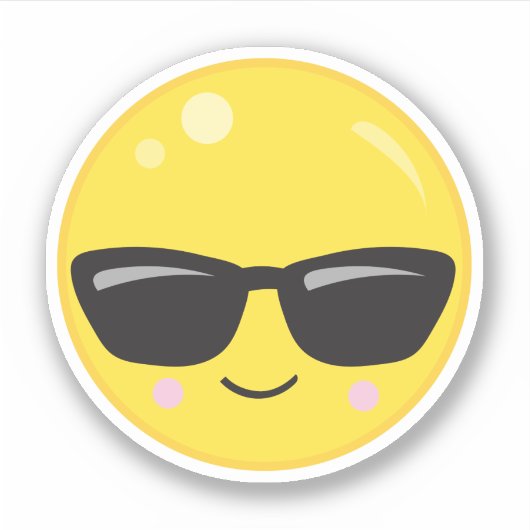 Deze emoji is cool sticker (Voorkant)