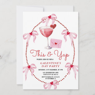 Deze en Yap Roze Boog Galentine's Day Feestje Kaart