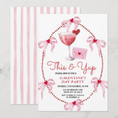 Deze en Yap Roze Boog Galentine's Day Feestje Kaart (Voorkant / Achterkant)