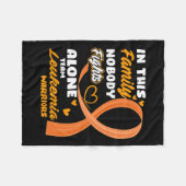 Deze familie niemand vecht alleen Team Leukemie Oo Fleece Deken (Voorkant (Horizontaal))