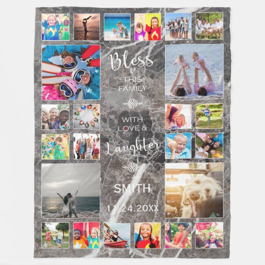 Deze familie zonder liefde 24 Foto Collage Fleece Deken (Voorkant)