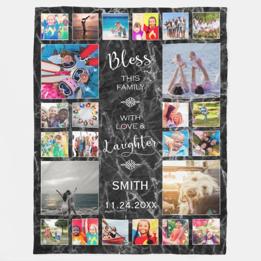 Deze familie zonder liefde 24 Foto Collage Fleece Deken (Voorkant)