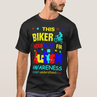 Deze fietser Draag blauw voor Autism Awareness T-S T-shirt