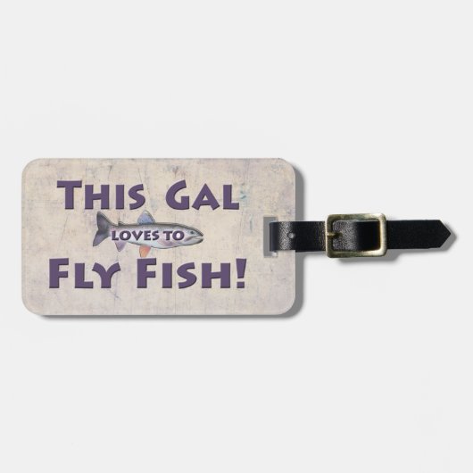Deze Gal houdt van vliegen. forelvisserij Bagagelabel (Voorkant horizontaal)