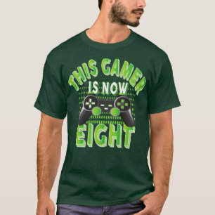 Deze gamer is nu acht jaar oud Boy Video Game L T-shirt