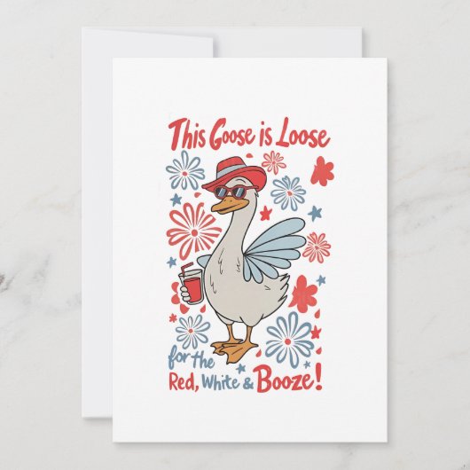 Deze gans is los voor de rode, witte en drank kaart (Voorkant)