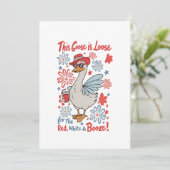Deze gans is los voor de rode, witte en drank kaart (Staand voorkant)
