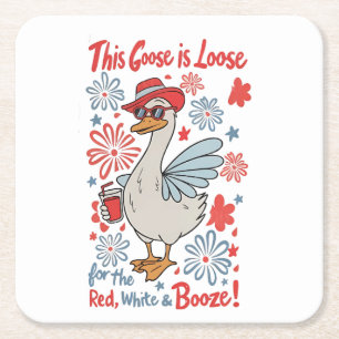 Deze gans is los voor de rode, witte en drank kartonnen onderzetters