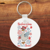 Deze gans is los voor de rode, witte en drank sleutelhanger (Voorkant)