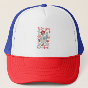 Deze gans is los voor de rode, witte en drank trucker pet