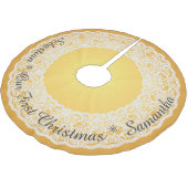 DEZE GEBOGEN TEKST AANPASSEN Goud  kant Kerstboom Rok (Gekanteld)