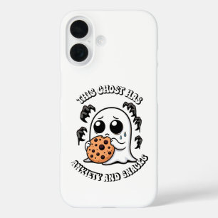 Deze geest heeft angst en snacks iPhone 16 hoesje