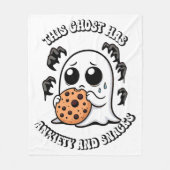 Deze geest heeft angst en snacks fleece deken (Voorkant)