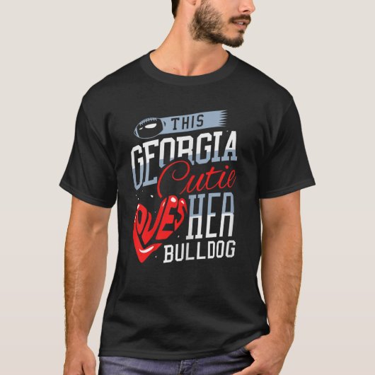 Deze Georgische stropdas houdt van haar Bulldog T- T-shirt (Voorkant)