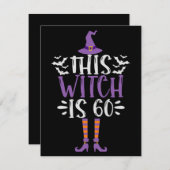 Deze getuige is 60th Funny Spooky Halloween Birthd Notitiekaartje (Voorkant / Achterkant)