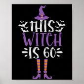 Deze getuige is 60th Funny Spooky Halloween Birthd Poster (Voorkant)