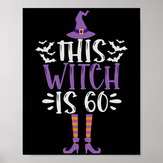 Deze getuige is 60th Funny Spooky Halloween Birthd Poster (Voorkant)