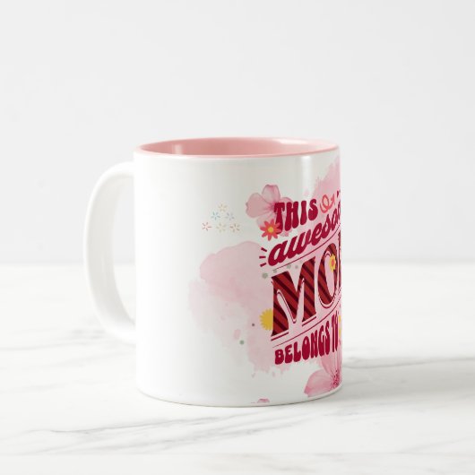 Deze Geweldige mam behoort tot gepersonaliseerde Tweekleurige Koffiemok (Voorkant links)