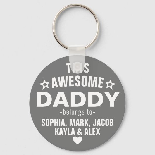 Deze Geweldige papa behoort tot Vaderdag Grey Sleutelhanger (Voorkant)