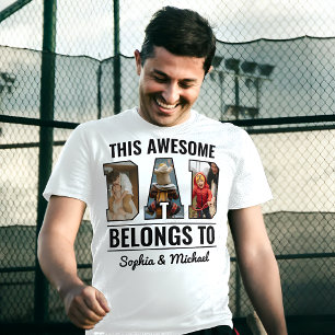Deze Geweldige vader gepersonaliseerde foto en Kin T-shirt
