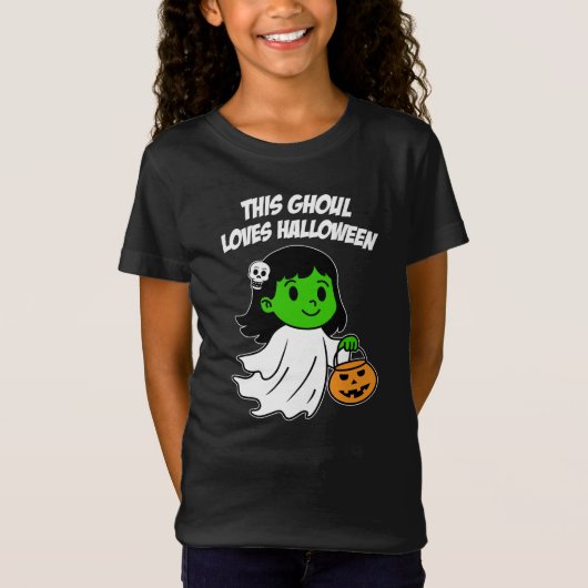 Deze Ghoul houdt van Halloween meisje Schattige T-shirt (Voorkant)
