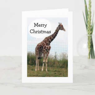 DEZE GIRAFFE IS KLAAR-HIJ ZEGT MERRY CHRISTMAS FEESTDAGEN KAART