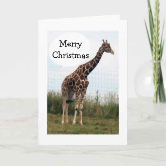 DEZE GIRAFFE IS KLAAR, ZEGT HIJ VROLIJK KERSTFEEST FEESTDAGEN KAART (Voorkant)