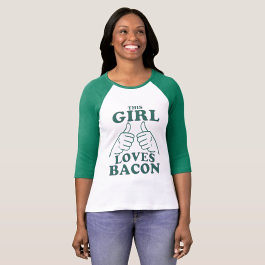 Deze GIRL houdt van Bacon T-shirt (Voorkant volledig)