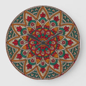 Deze glanzende kleurige metallisglaswand grote klok (Voorkant)