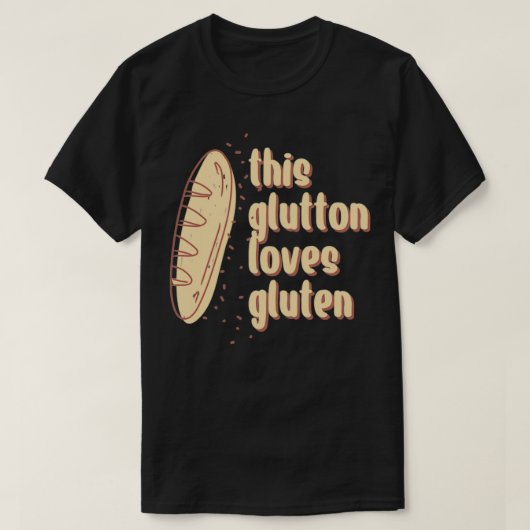 Deze Glutton houdt van Gluten 4 T-shirt (Design voorkant)