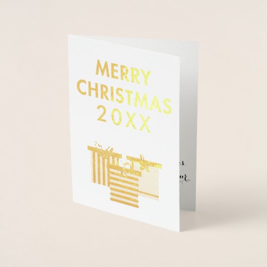 Deze Gold Foil-kerstcadeausboxen voor fijne kerst  Folie Kaarten (Voorkant)