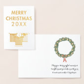 Deze Gold Foil-kerstcadeausboxen voor fijne kerst  Folie Kaarten (Display)