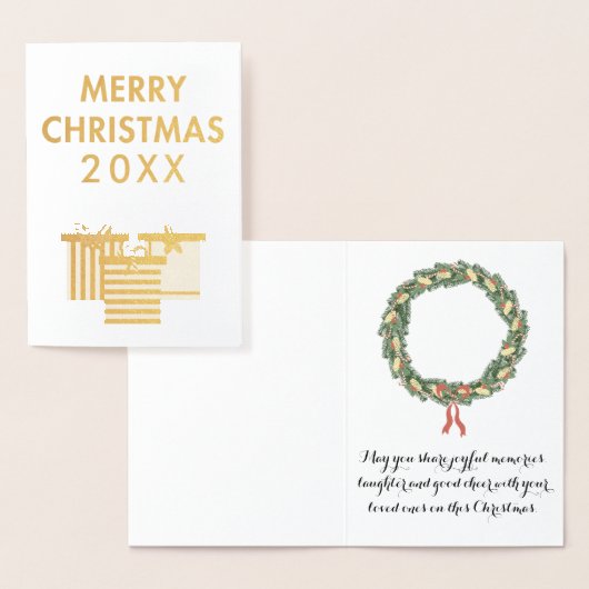 Deze Gold Foil-kerstcadeausboxen voor fijne kerst  Folie Kaarten (Display)