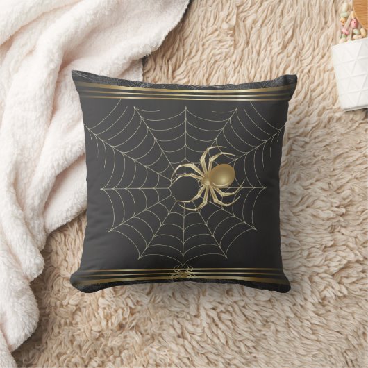 Deze Golden Spider Decorator Pillow personaliseren Kussen (Deken)